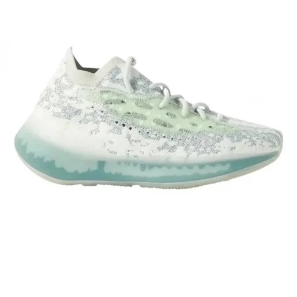 Yeezy White and Green Sneakers Sleek Modern Design